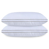 Hotel Quality Hollow-Fiber Filled Pillows (Pack of 2) – Plush Down-Alternative, Breathable, Hypoallergenic, Medium-Firm Support, Quick Bounce-Back, Double Piping Standard Pillows