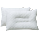 Siesta Zen Gentle Cervical Bamboo Air Flow Neck Support Pillow Filled with Vergin Hollowfiber Odorless, Ergonomic Contour Design for Neck & Spine Alignment Soft, Hypoallergenic (2, Standard Size)