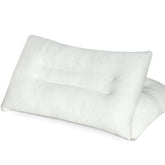 Ultimate Sleep Bamboo Filled Pillow (Pack of 2) Standard Size Ergonomic Bed Pillows with Zipper, Virgin Hollowfiber Fill, Hypoallergenic, Breathable Cervical Neck Support for Side Sleepers