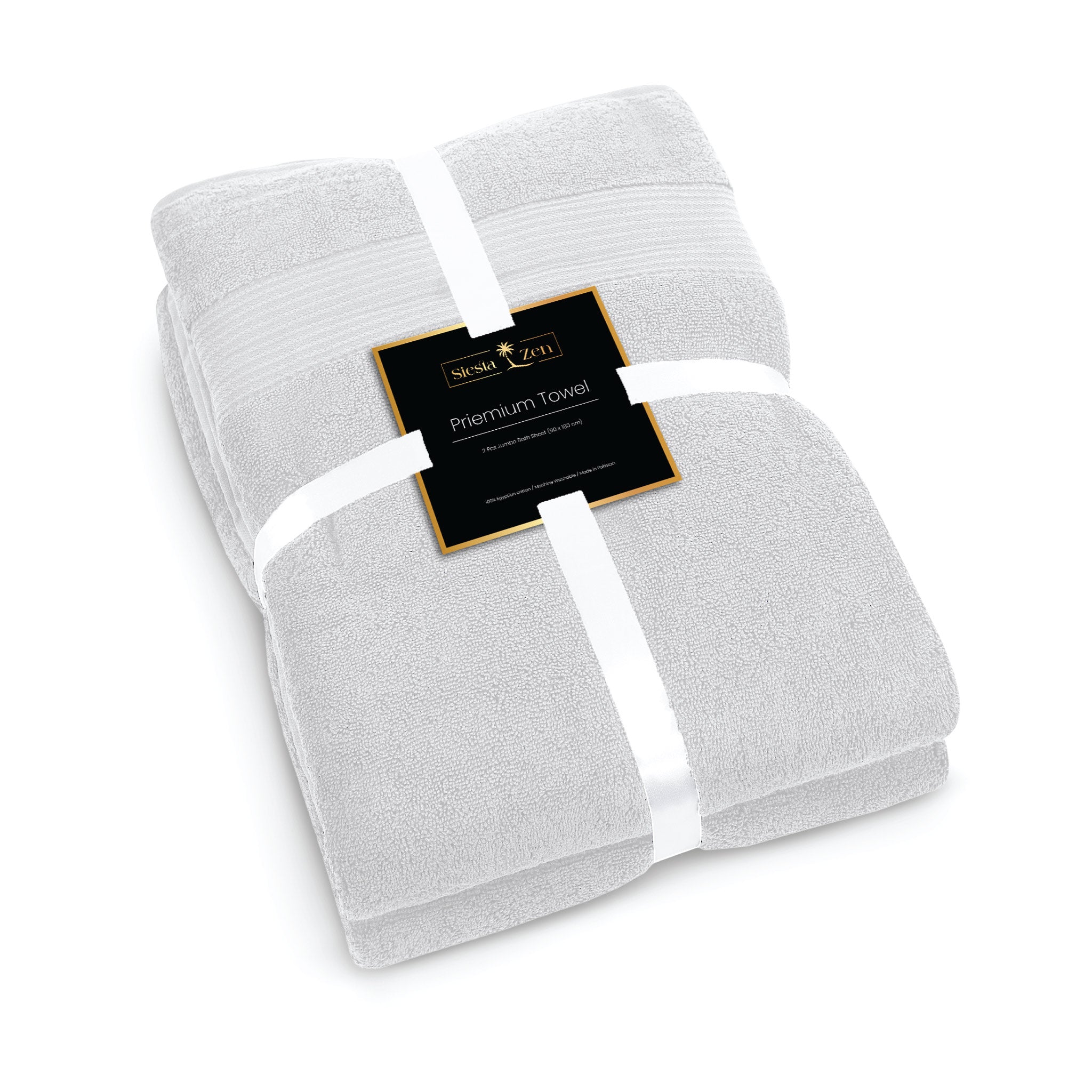 Siesta Zen Export Quality Jumbo Bath Sheet Towel Extra Large 35x70" (90x180cm) 100% Premium Cotton - 600 GSM
