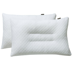 Siesta Zen Gentle Cervical Bamboo Air Flow Neck Support Pillow Filled with Vergin Hollowfiber Odorless, Ergonomic Contour Design for Neck & Spine Alignment Soft, Hypoallergenic (2, Standard Size)